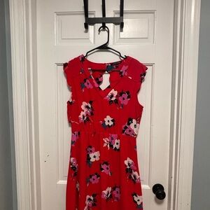 41 Hawthorn Red Floral Midi Dress